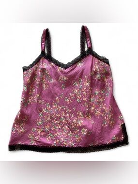 Vintage Floral Lace Trim Cami Tank